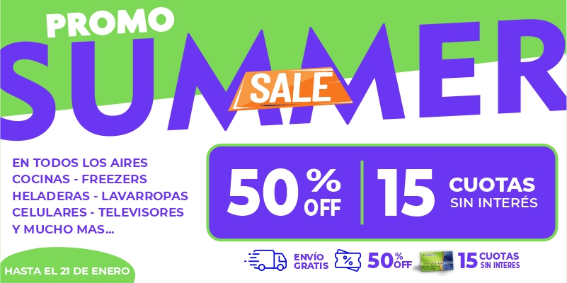 Sale! 50% + 15 Cuotas