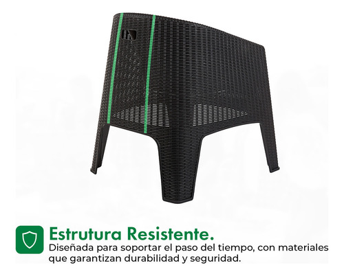 Sillón Ibiza Jardin Ratan Sintético Exterior Gardenlife Color Negro