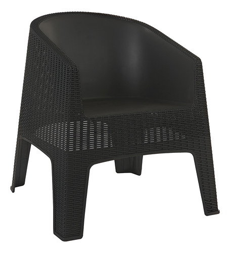 Sillón Ibiza Jardin Ratan Sintético Exterior Gardenlife Color Negro