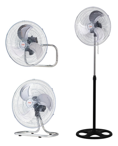 Ventilador Telefunken 18  3 En 1 Negro Pie/pared/piso Negro Plateado Plástico 3